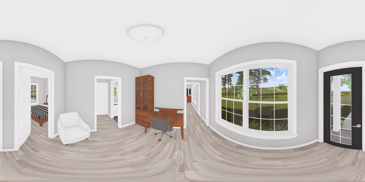 J7863-E Cottage Duplex House Study Panorama, 2 Bedrooms, 2 Bathrooms per unit | Aldercrest 24637 