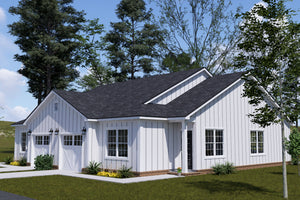 J7863-E Cottage Duplex House, 2 Bedrooms, 2 Bathrooms per unit | Aldercrest 24637 Exterior-3