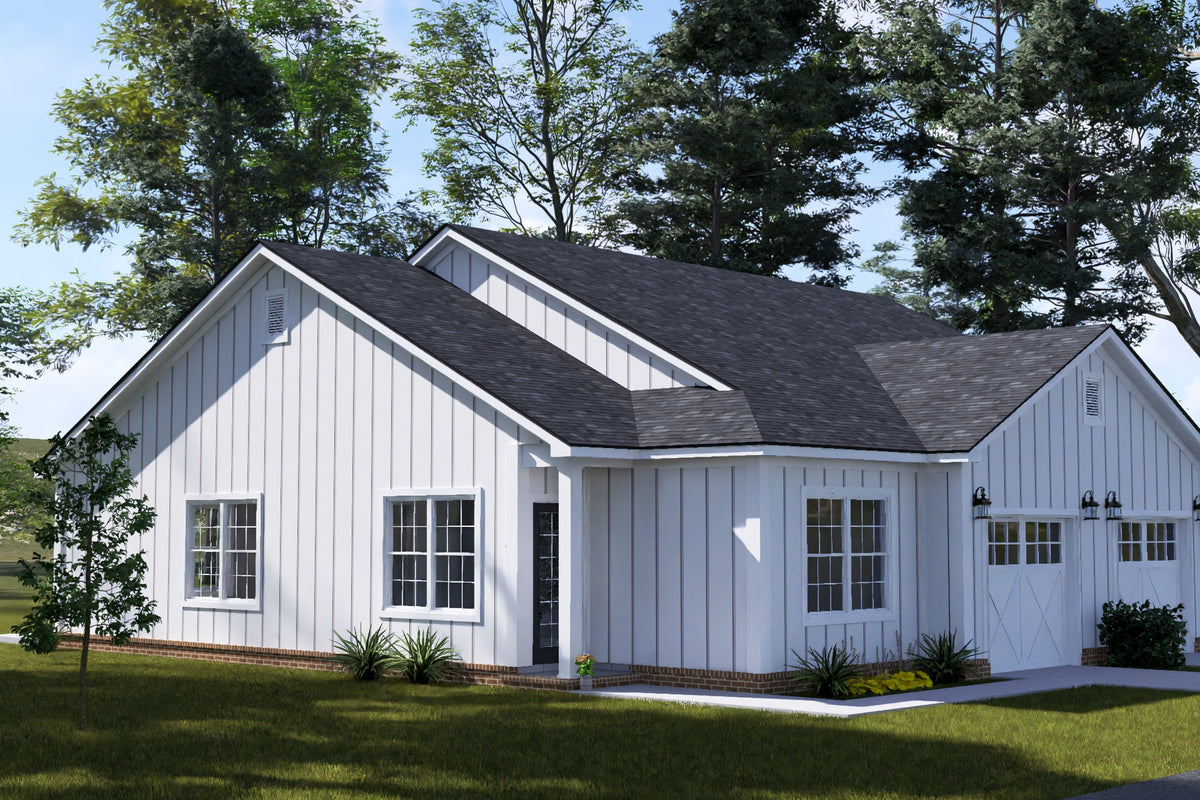 J7863-E Cottage Duplex House, 2 Bedrooms, 2 Bathrooms per unit | Aldercrest 24637 Exterior-6