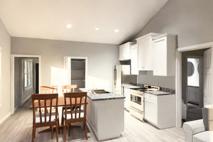 J7863-E Cottage Duplex House Kitchen, 2 Bedrooms, 2 Bathrooms per unit | Aldercrest 24637 