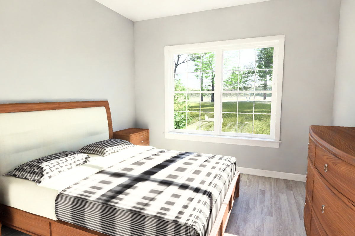 J7863-E Cottage Duplex House Master Bedroom, 2 Bedrooms, 2 Bathrooms per unit | Aldercrest 24637 