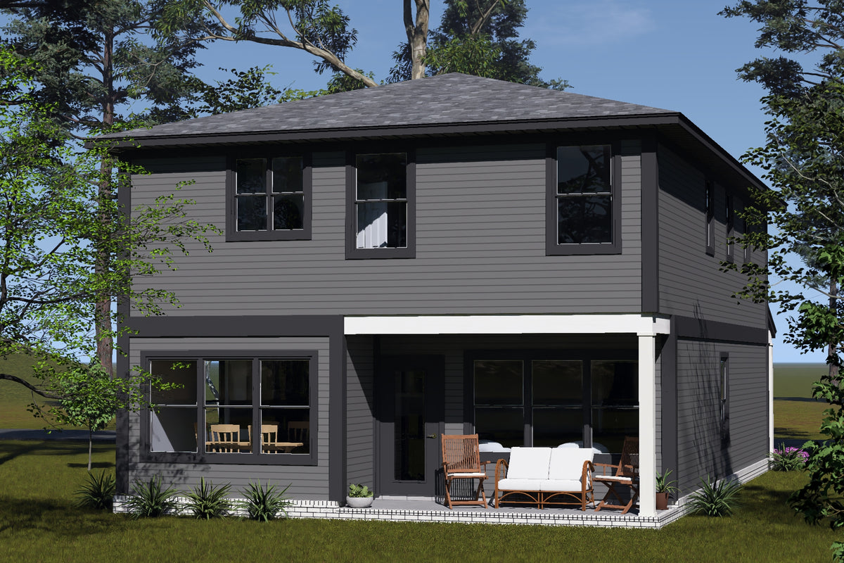 J7864-E Contemporary House, 4 Bedrooms, 2.5 Bathrooms | Riverglade 24638 Exterior-5