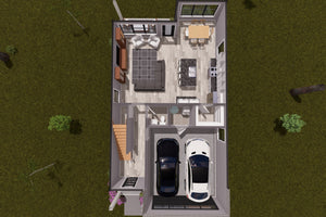 J7864-E Contemporary House 3D First Floor, 4 Bedrooms, 2.5 Bathrooms | Riverglade 24638 