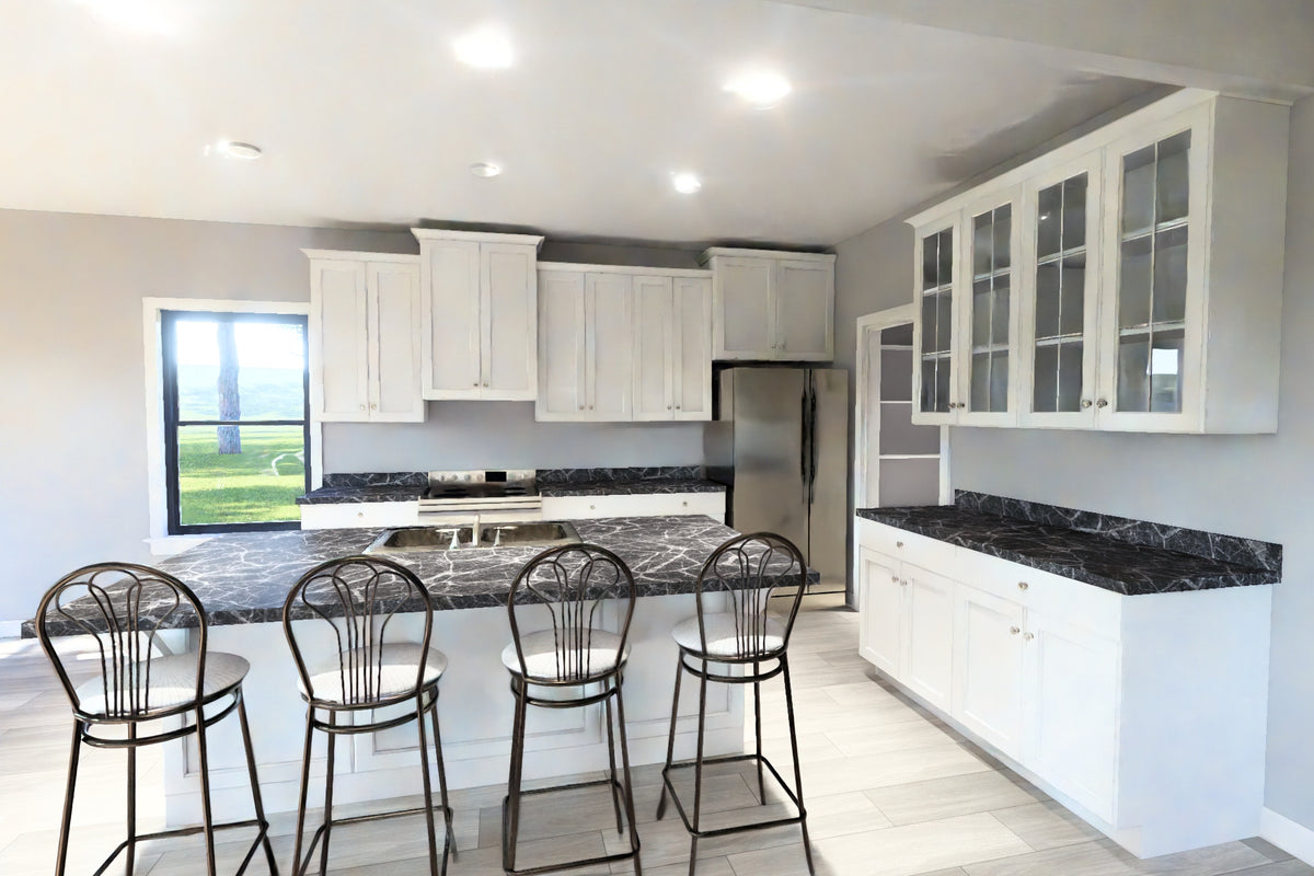 J7864-E Contemporary House Kitchen, 4 Bedrooms, 2.5 Bathrooms | Riverglade 24638 