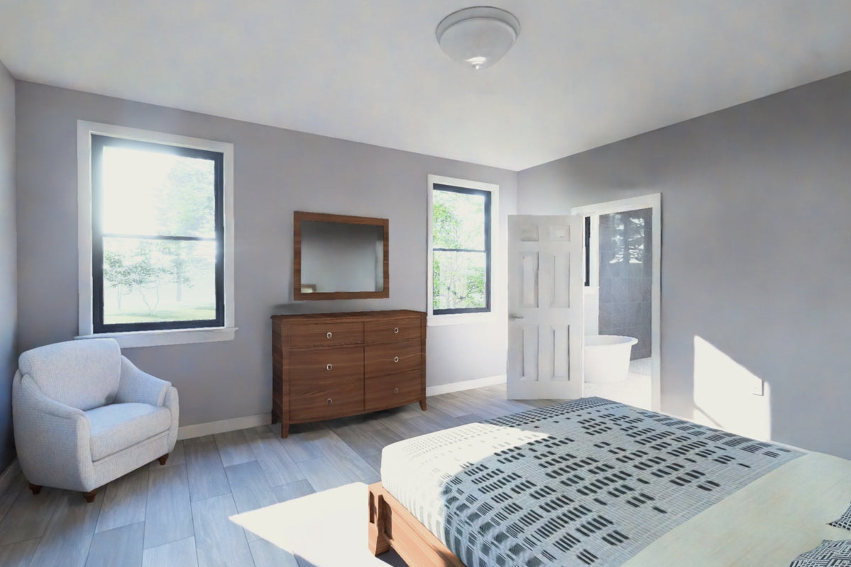 J7864-E Contemporary House Master Bedroom, 4 Bedrooms, 2.5 Bathrooms | Riverglade 24638 