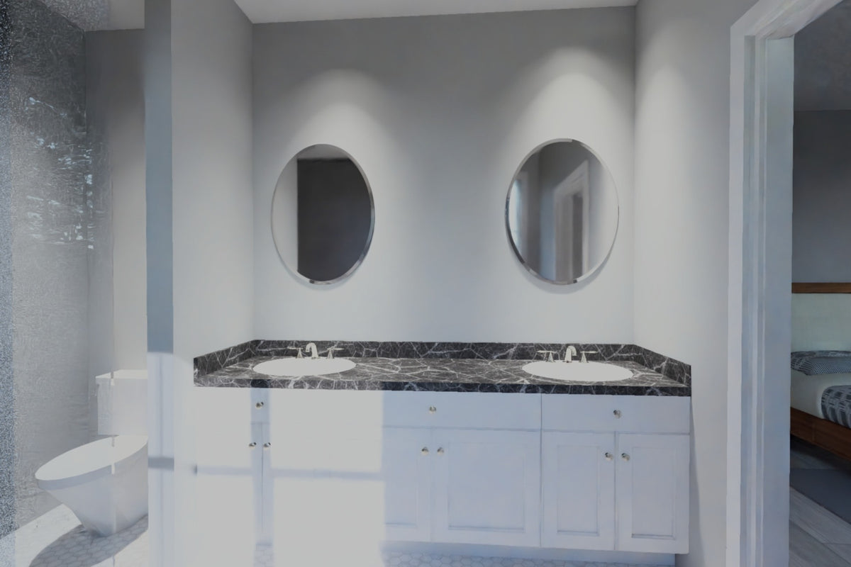 J7864-E Contemporary House Master Vanity, 4 Bedrooms, 2.5 Bathrooms | Riverglade 24638 