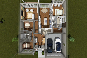J7865-E Craftsman House 3D Floor Plan, 3 Bedrooms, 2 Bathrooms | Maplewood Springs 24639 