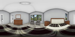 J7866-E Contemporary House Bedroom Panorama, 3 Bedrooms, 2 Bathrooms | Seaview Ridge 24640 