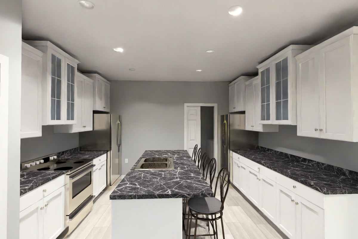 J7866-E Contemporary House Kitchen, 3 Bedrooms, 2 Bathrooms | Seaview Ridge 24640 