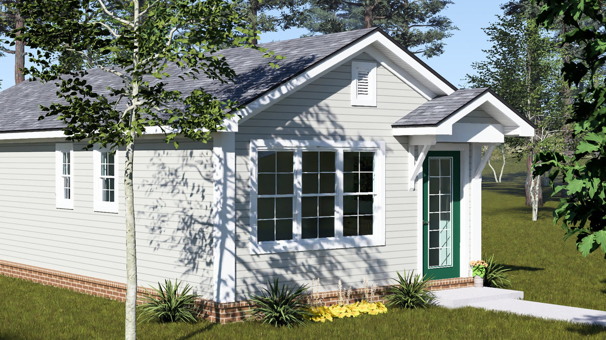 J7922-E Cottage House, 1 Bedroom, 1 Bathroom | Plan 24641 Exterior-2