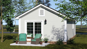 J7922-E Cottage House, 1 Bedroom, 1 Bathroom | Plan 24641 Exterior-5