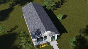 J7922-E Cottage House, 1 Bedroom, 1 Bathroom | Plan 24641 Exterior-6