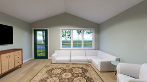 J7922-E Cottage House Living Room, 1 Bedroom, 1 Bathroom | Plan 24641 