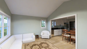 J7922-E Cottage House Living Room, 1 Bedroom, 1 Bathroom | Plan 24641 
