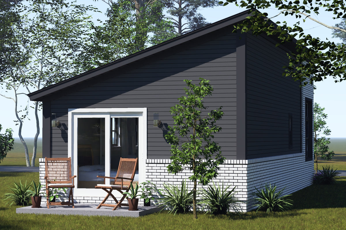 J7923-E Modern House, 1 Bedroom, 1 Bathroom | Plan 24642 Exterior-4