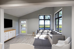 J7923-E Modern House Living Room, 1 Bedroom, 1 Bathroom | Plan 24642 