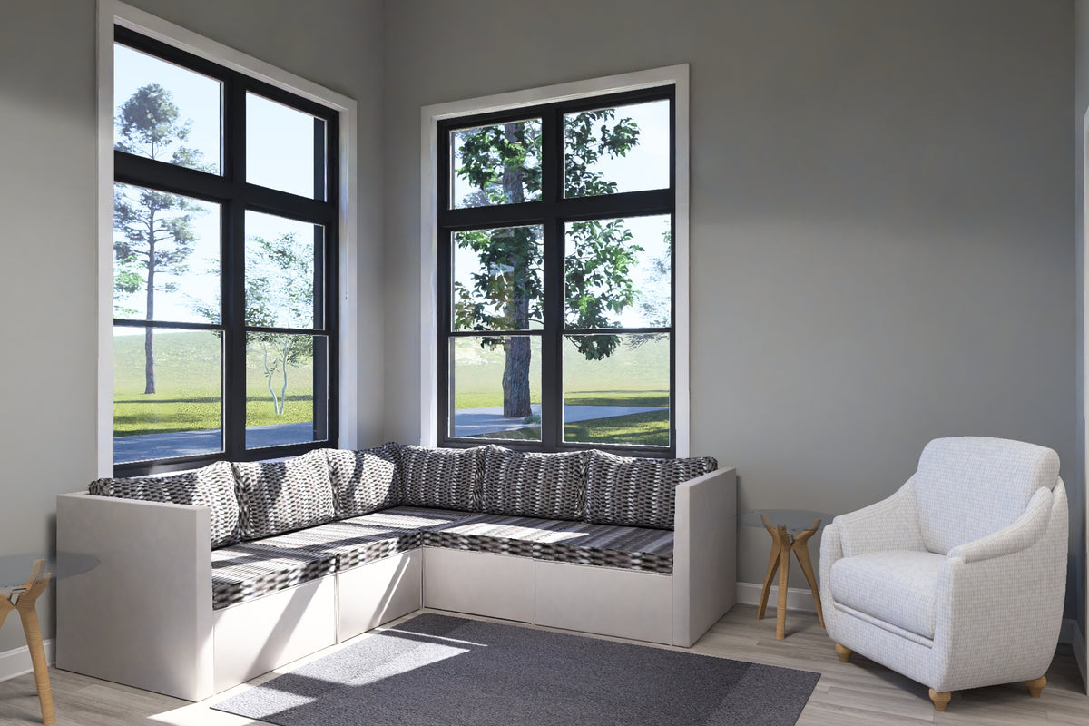 J7923-E Modern House Living Room, 1 Bedroom, 1 Bathroom | Plan 24642 