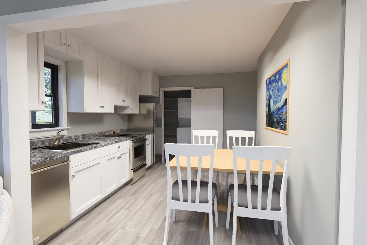 J7923-E Modern House Dining/Kitchen, 1 Bedroom, 1 Bathroom | Plan 24642 