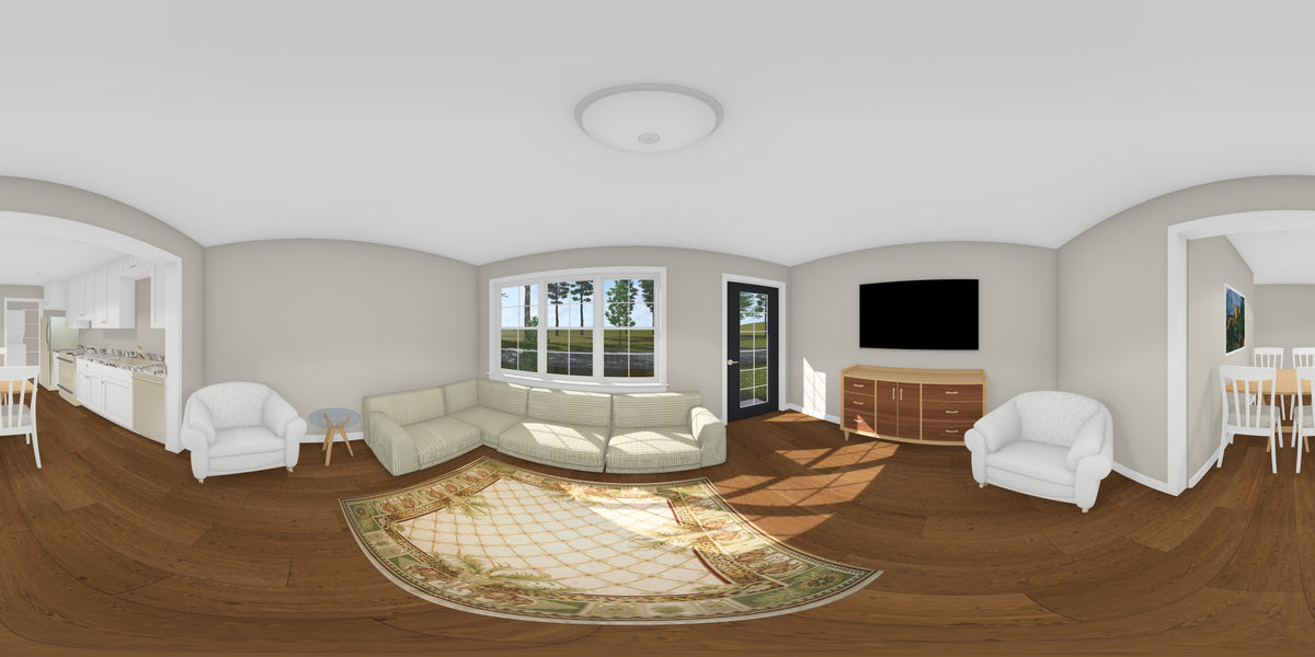 J7924-E Craftsman Duplex House Living Panorama, 2 Bedrooms, 2 Bathrooms | Plan 24643 
