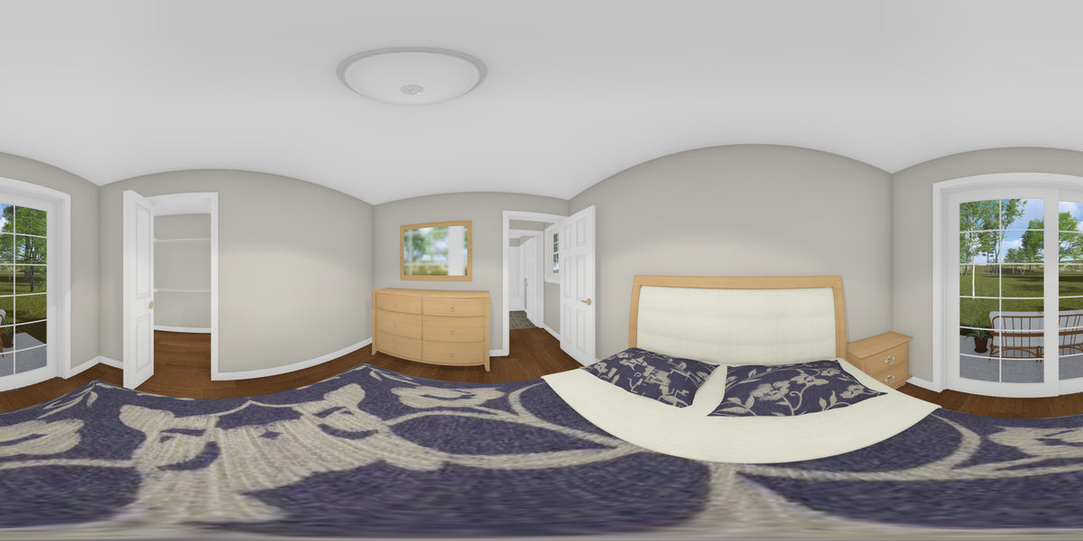 J7924-E Craftsman Duplex House Bedroom Panorama, 2 Bedrooms, 2 Bathrooms | Plan 24643 