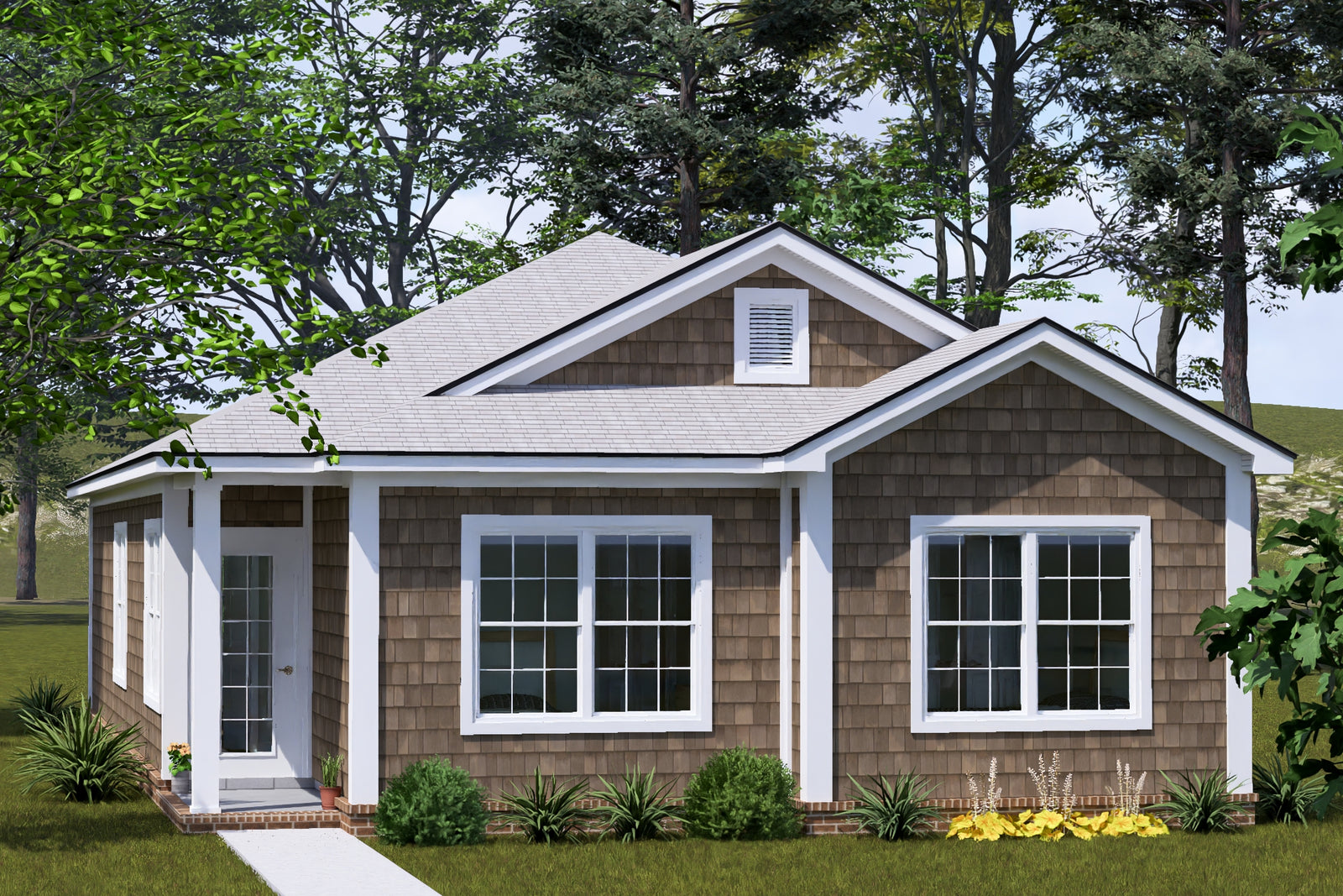J7926-E Cottage House, 3 Bedrooms, 2 Bathrooms | Plan 24645 Exterior