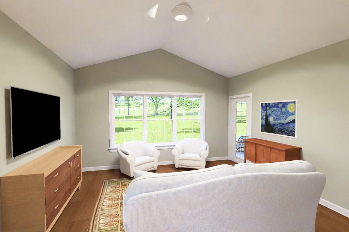 J7926-E Cottage House Living Room, 3 Bedrooms, 2 Bathrooms | Plan 24645 