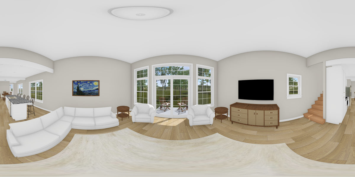J7927-E Cottage House Living Panorama, 3 Bedrooms, 3 Bathrooms | Plan 24646 