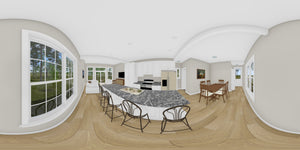 J7927-E Cottage House Kitchen Panorama, 3 Bedrooms, 3 Bathrooms | Plan 24646 