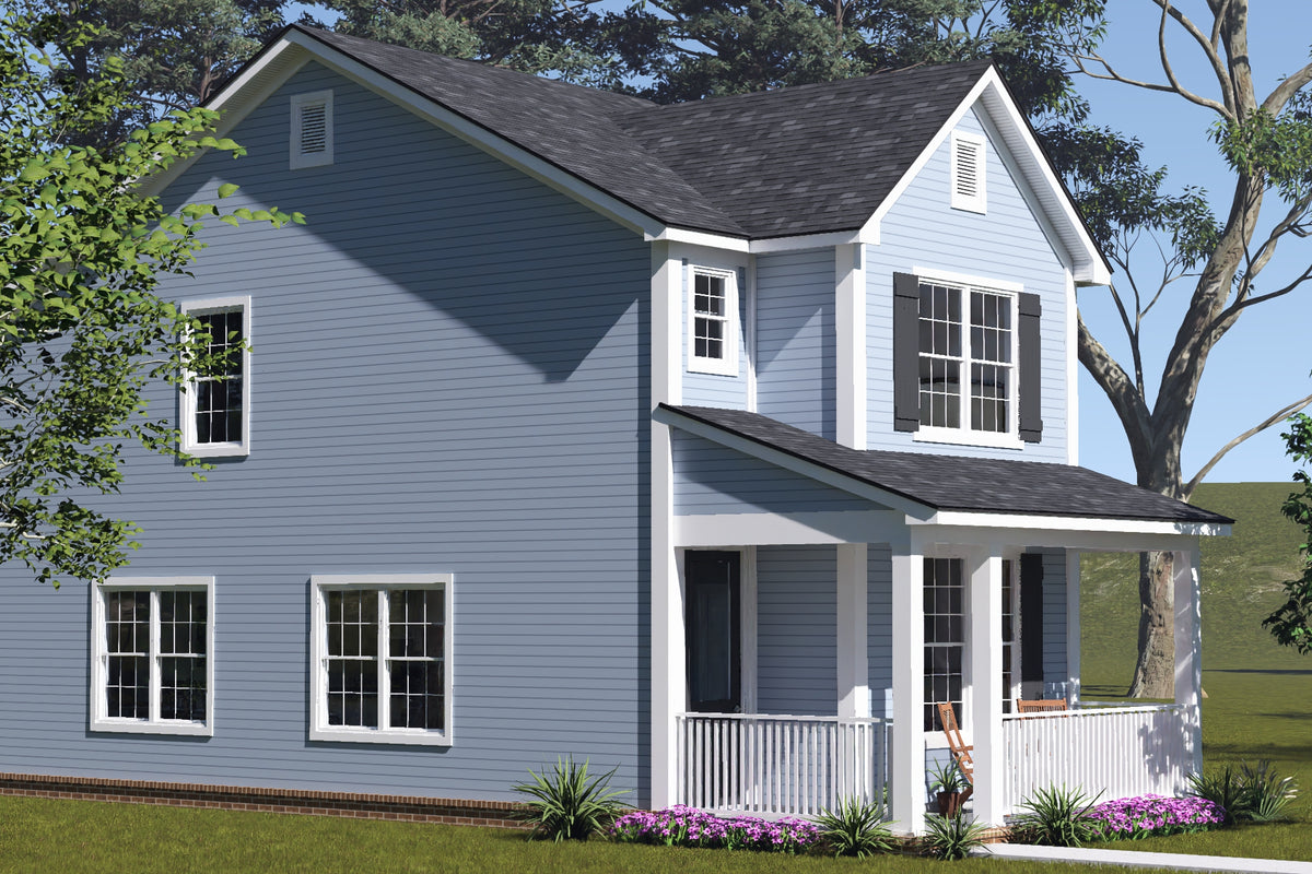 J7927-E Cottage House, 3 Bedrooms, 3 Bathrooms | Plan 24646 Exterior-7