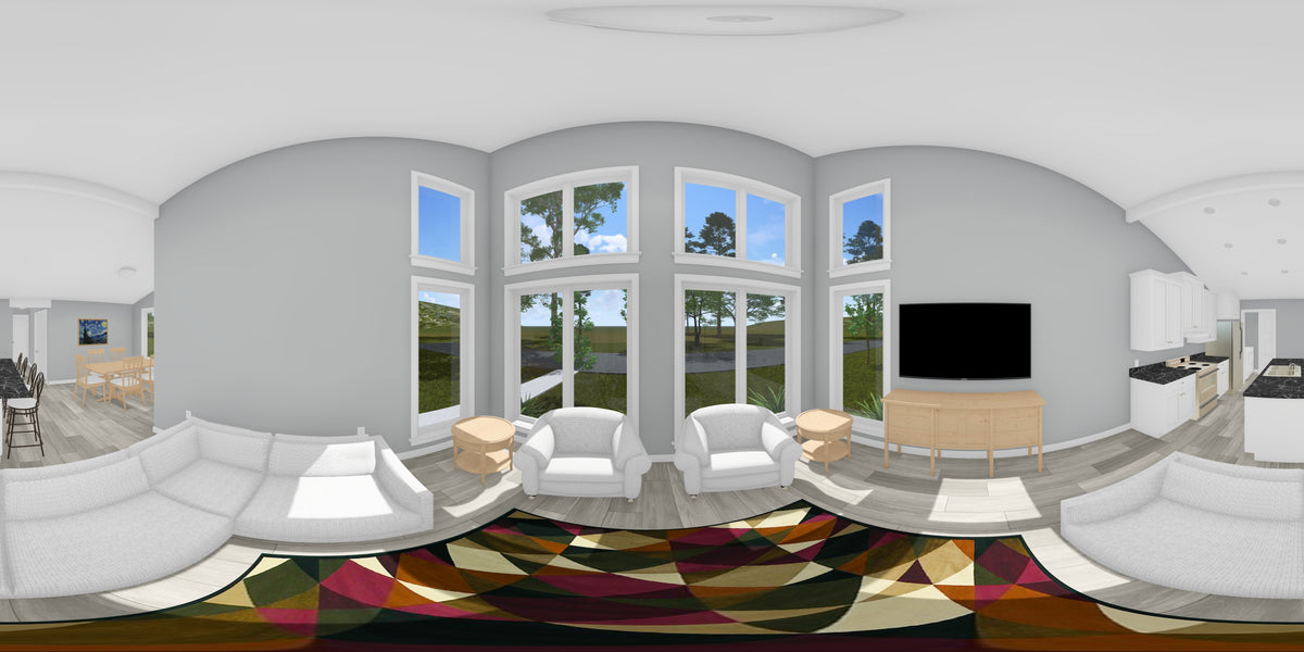 J7928-E Modern House Living Panorama, 2 Bedrooms, 2 Bathrooms | Plan 24647 