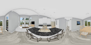 J7928-E Modern House Kitchen Panorama, 2 Bedrooms, 2 Bathrooms | Plan 24647 
