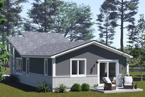 J7928-E Modern House, 2 Bedrooms, 2 Bathrooms | Plan 24647 Exterior-4