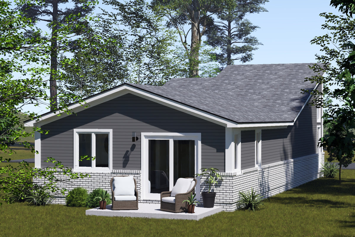 J7928-E Modern House, 2 Bedrooms, 2 Bathrooms | Plan 24647 Exterior-5