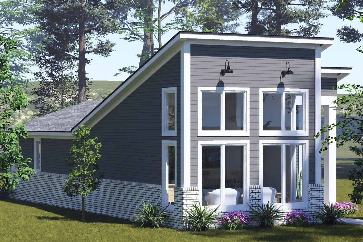 J7928-E Modern House, 2 Bedrooms, 2 Bathrooms | Plan 24647 Exterior-6