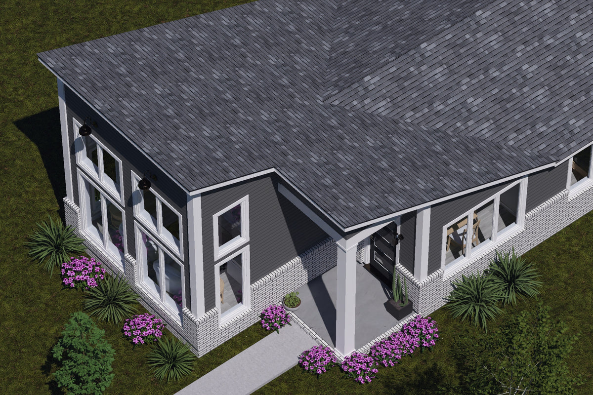 J7928-E Modern House, 2 Bedrooms, 2 Bathrooms | Plan 24647 Exterior-8