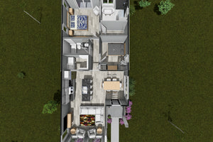 J7928-E Modern House 3D First Floor, 2 Bedrooms, 2 Bathrooms | Plan 24647 