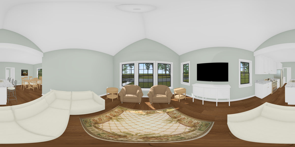 J7929-E Cottage House Living Panorama, 2 Bedrooms, 2 Bathrooms | Plan 24648