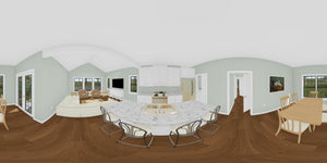 J7929-E Cottage House Kitchen Panorama, 2 Bedrooms, 2 Bathrooms | Plan 24648