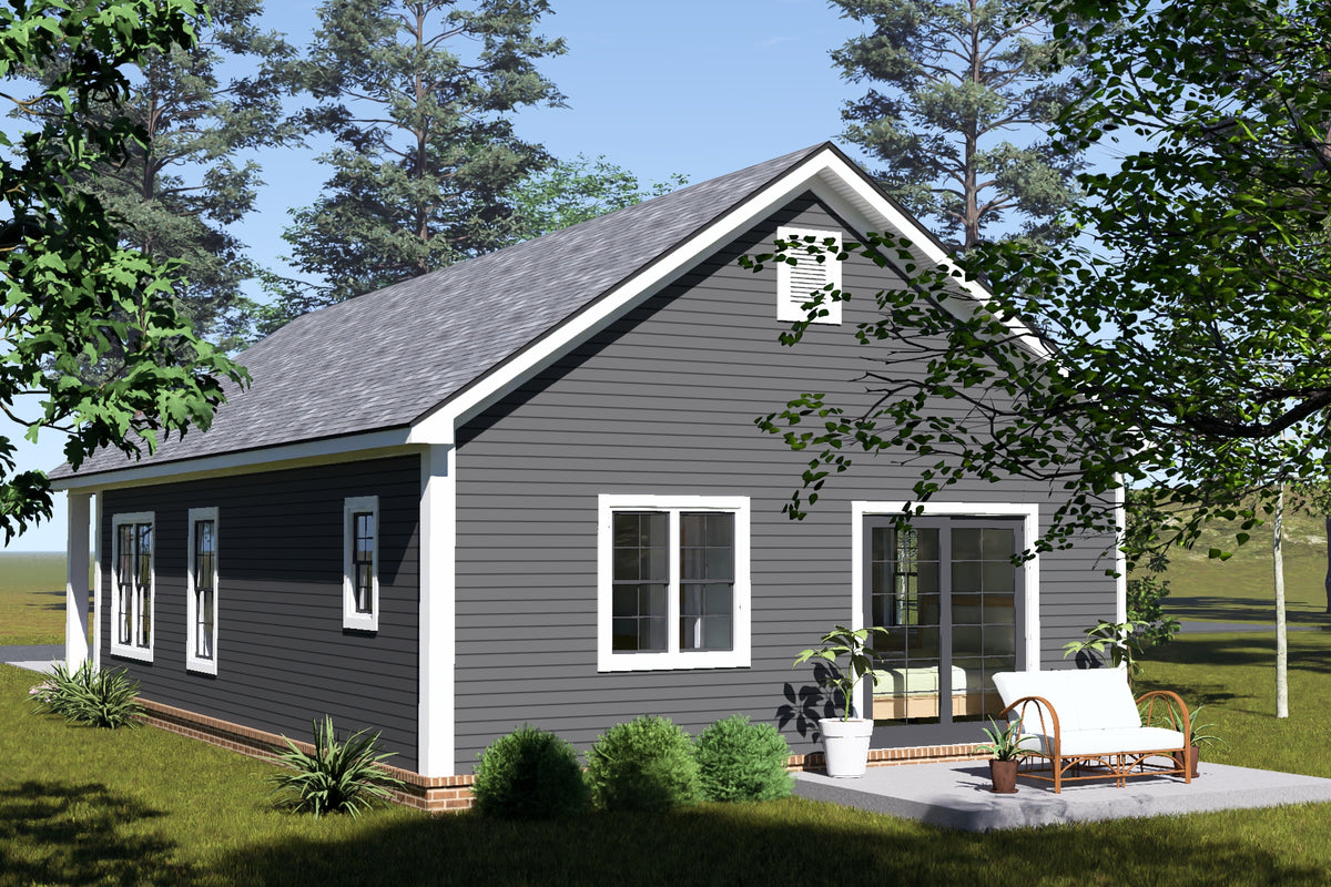 J7929-E Cottage House, 2 Bedrooms, 2 Bathrooms | Plan 24648 Exterior-4