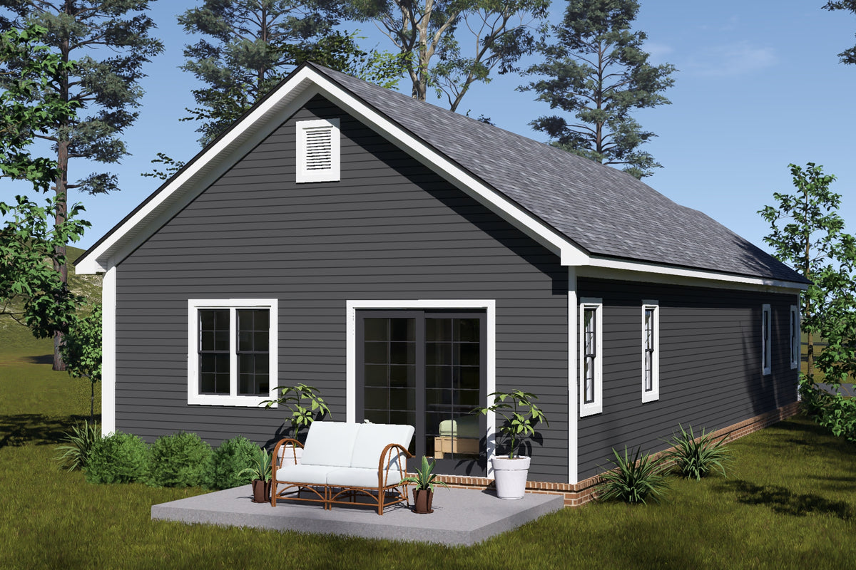J7929-E Cottage House, 2 Bedrooms, 2 Bathrooms | Plan 24648 Exterior-5