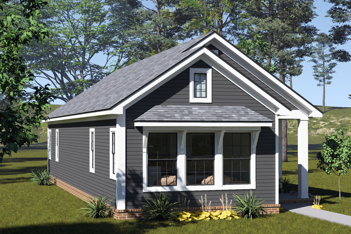 J7929-E Cottage House, 2 Bedrooms, 2 Bathrooms | Plan 24648 Exterior-6