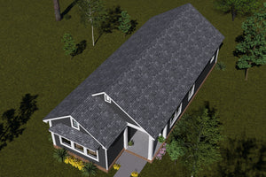 J7929-E Cottage House, 2 Bedrooms, 2 Bathrooms | Plan 24648 Exterior-7