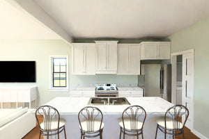 J7929-E Cottage House Kitchen, 2 Bedrooms, 2 Bathrooms | Plan 24648