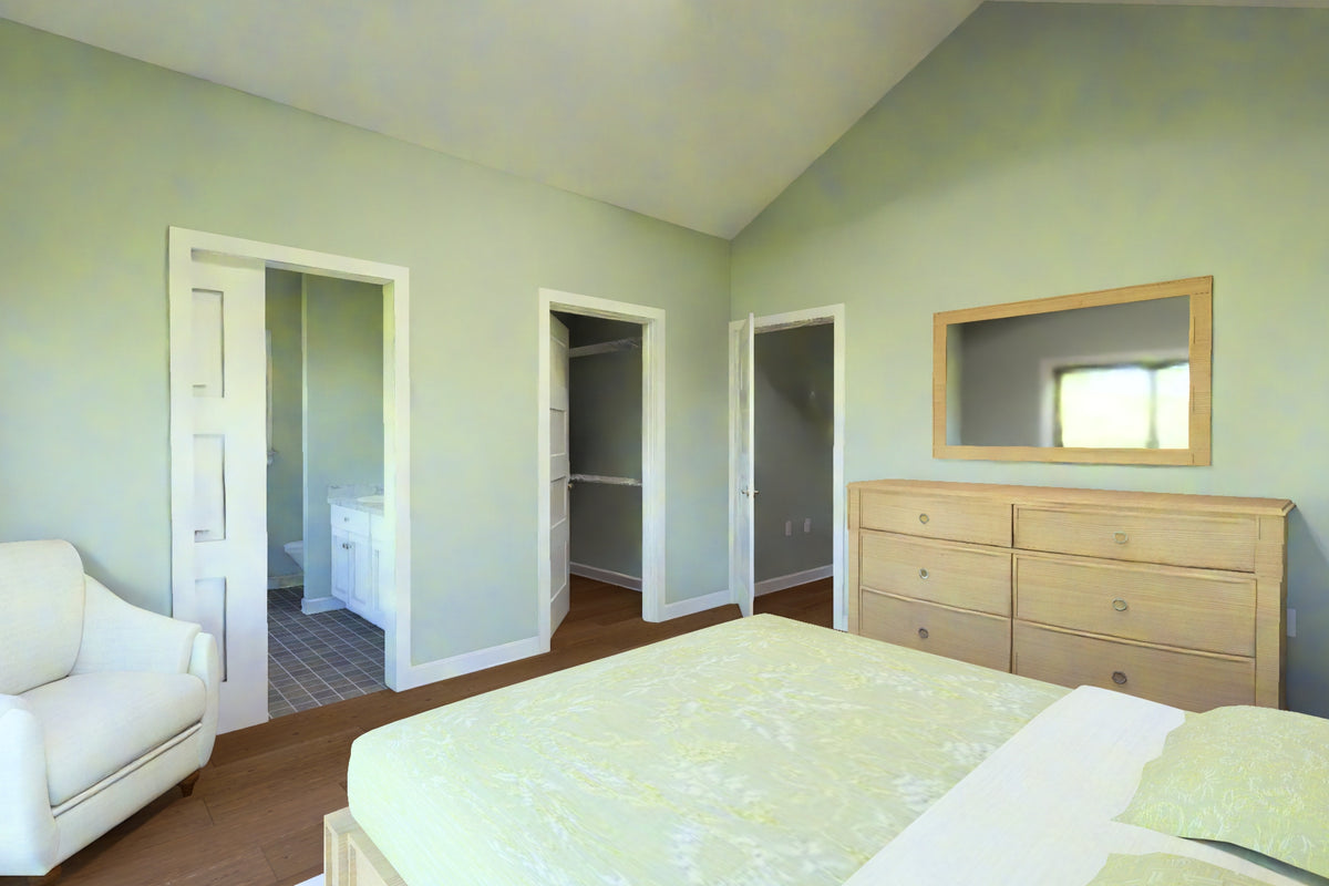 J7929-E Cottage House Master Bedroom, 2 Bedrooms, 2 Bathrooms | Plan 24648