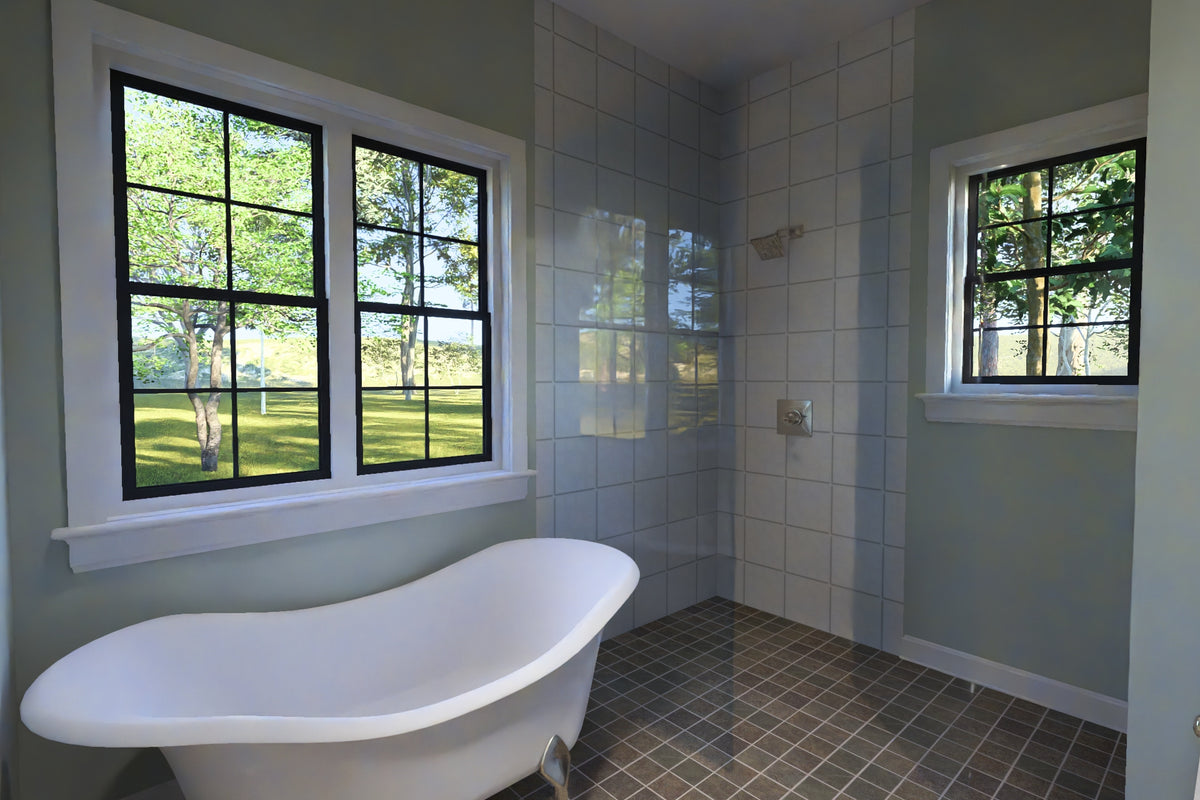 J7929-E Cottage House Master Bathroom, 2 Bedrooms, 2 Bathrooms | Plan 24648