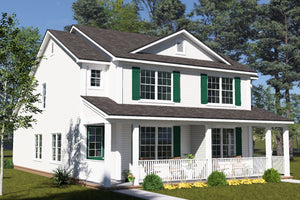 J7930-E Traditional Duplex House, 6 Bedrooms, 6 Bathrooms | Plan 24649 Exterior-3