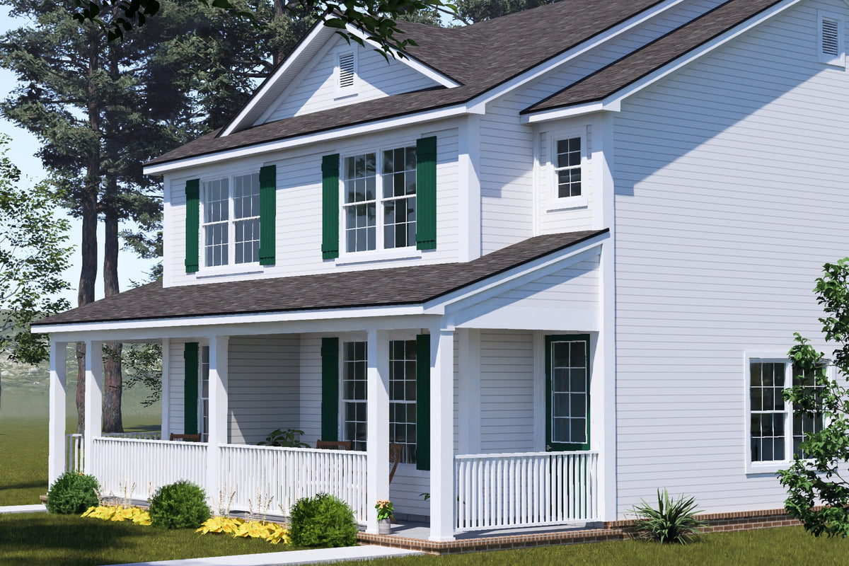 J7930-E Traditional Duplex House, 6 Bedrooms, 6 Bathrooms | Plan 24649 Exterior-6