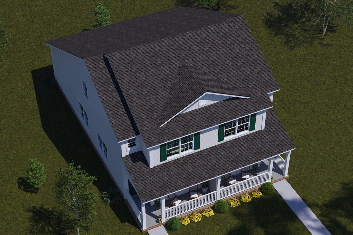 J7930-E Traditional Duplex House, 6 Bedrooms, 6 Bathrooms | Plan 24649 Exterior-8
