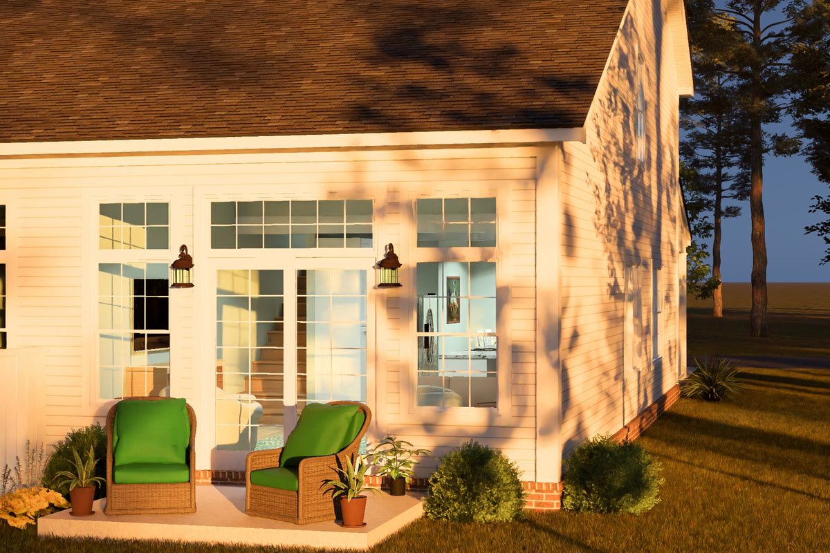 J7930-E Traditional Duplex House, 6 Bedrooms, 6 Bathrooms | Plan 24649 Exterior-9