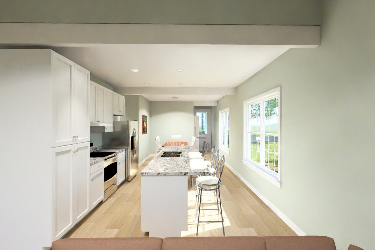 J7930-E Traditional Duplex House Kitchen, 6 Bedrooms, 6 Bathrooms | Plan 24649 